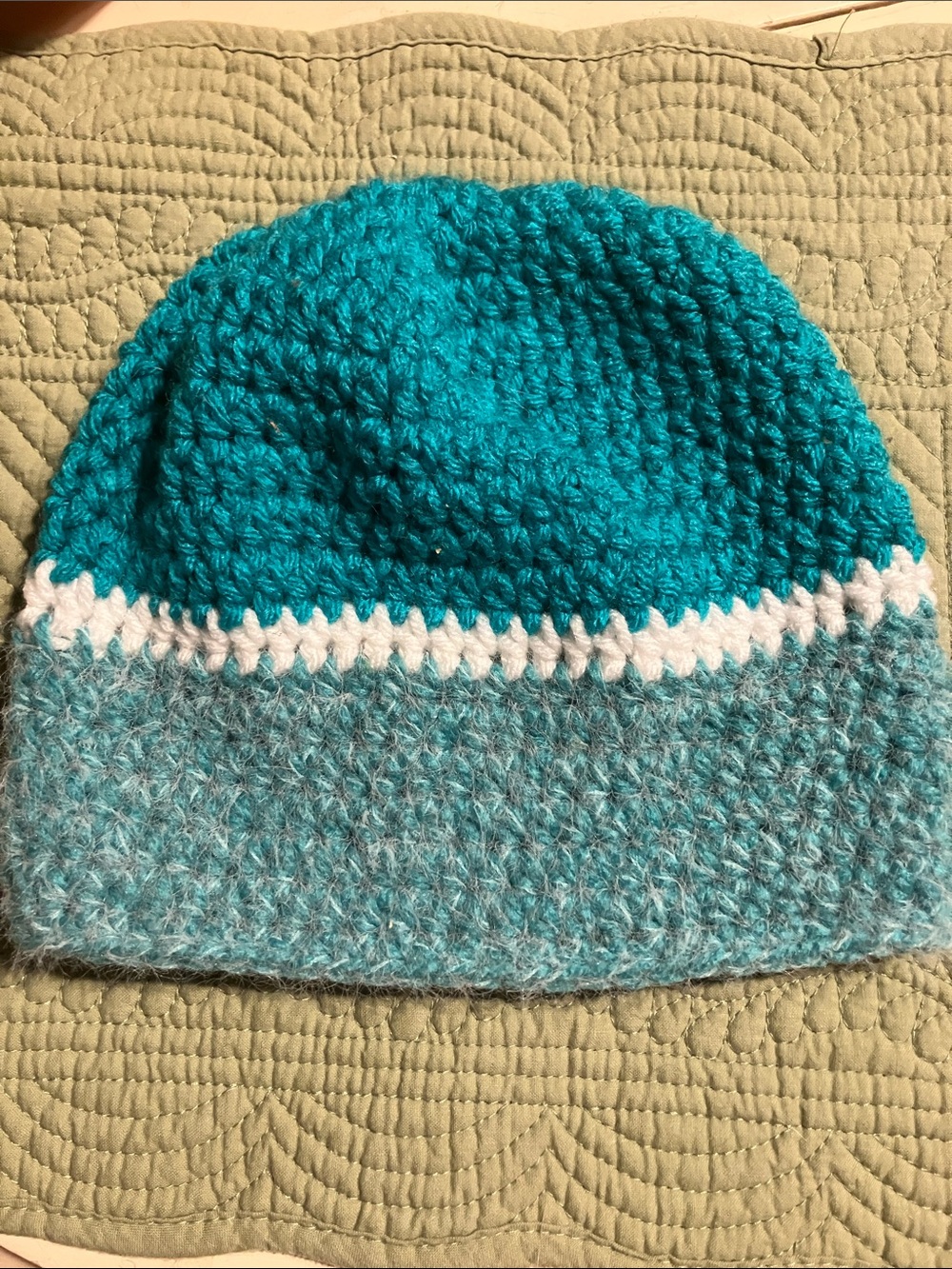 Handmade hat for child or teen wool/ acrylic blend